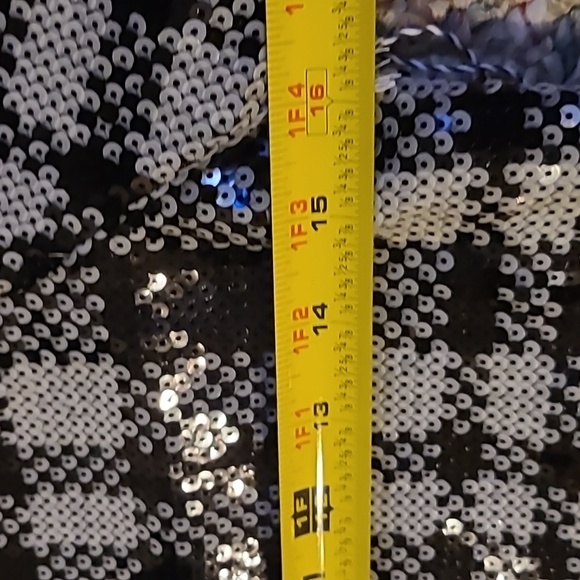 DRAPER JAMES WOMENS BLACK & WHITE SEQUIN SHEATH DRESS SIZE 4 - Picture 12 of 15